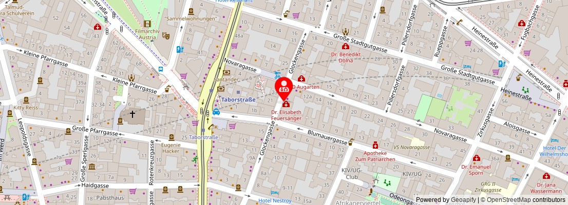 Street map section around the address