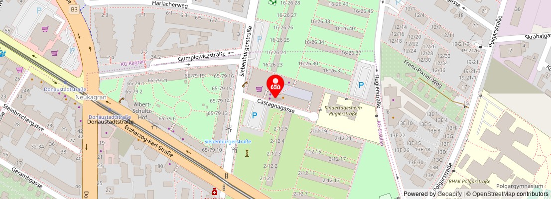 Street map section around the address