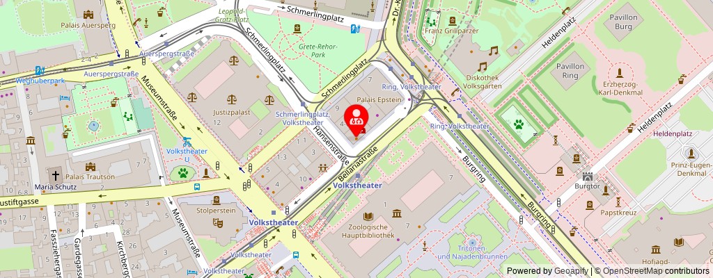 Street map section around the address