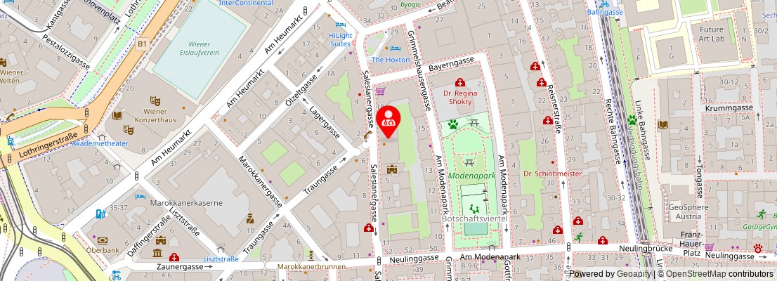 Street map section around the address