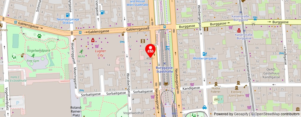 Street map section around the address