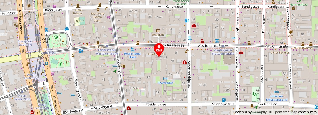 Street map section around the address