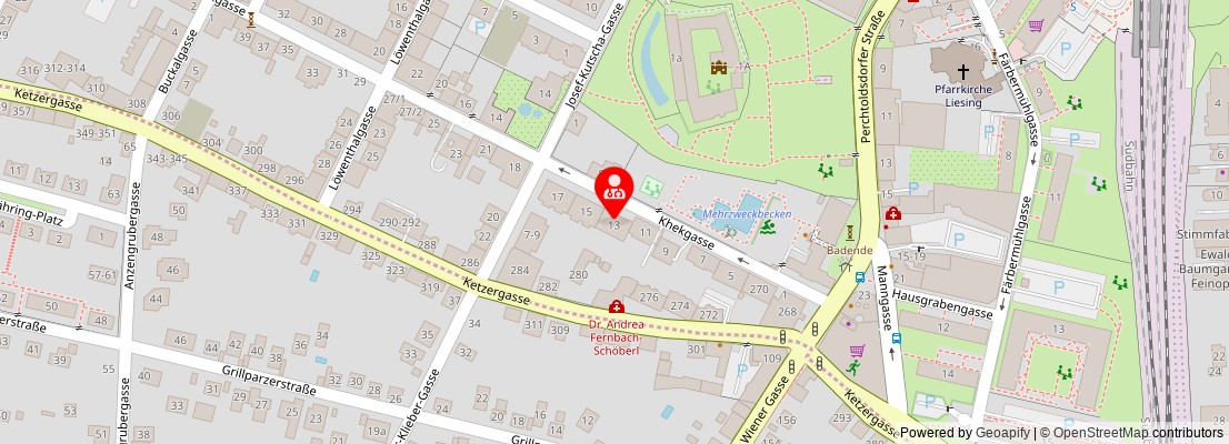 Street map section around the address