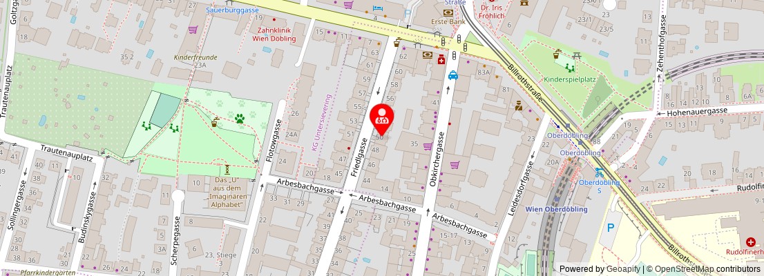 Street map section around the address