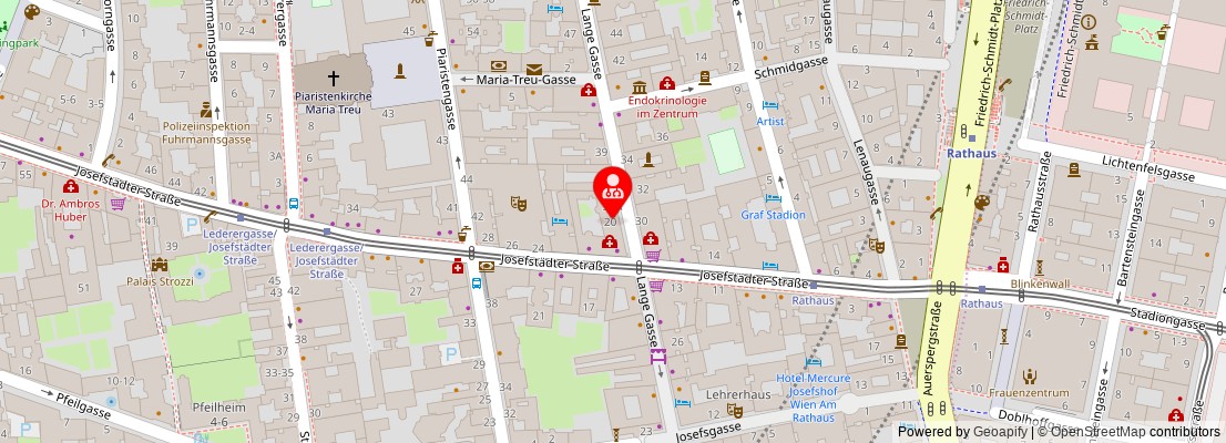 Street map section around the address