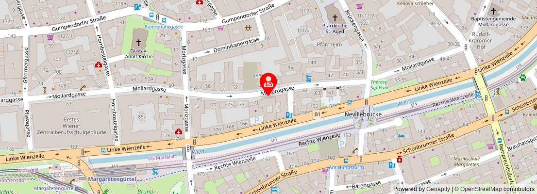 Street map section around the address