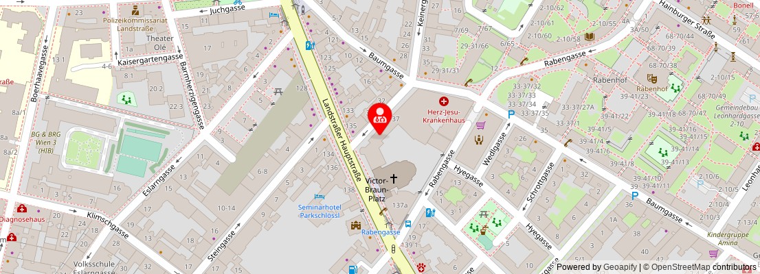 Street map section around the address