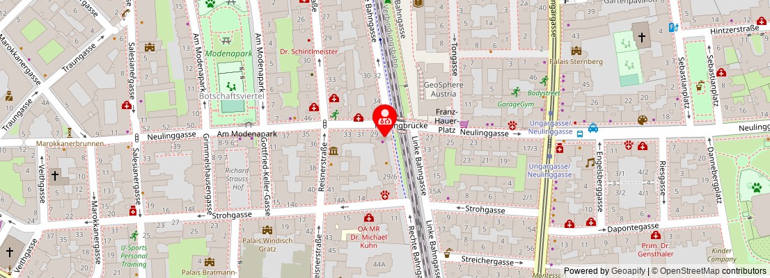 Street map section around the address