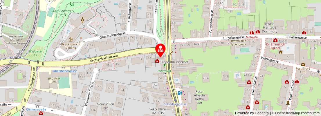 Street map section around the address