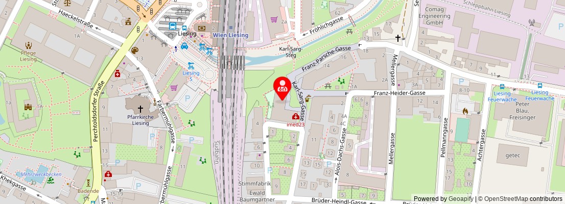 Street map section around the address