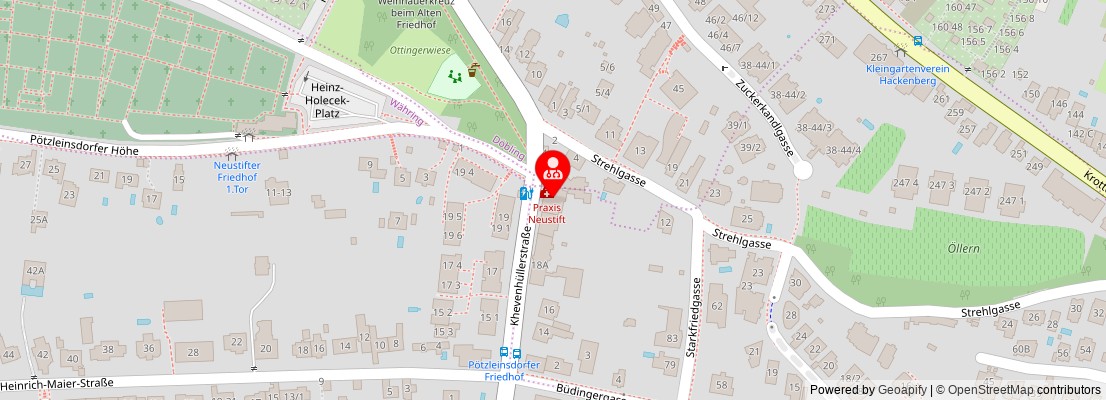 Street map section around the address