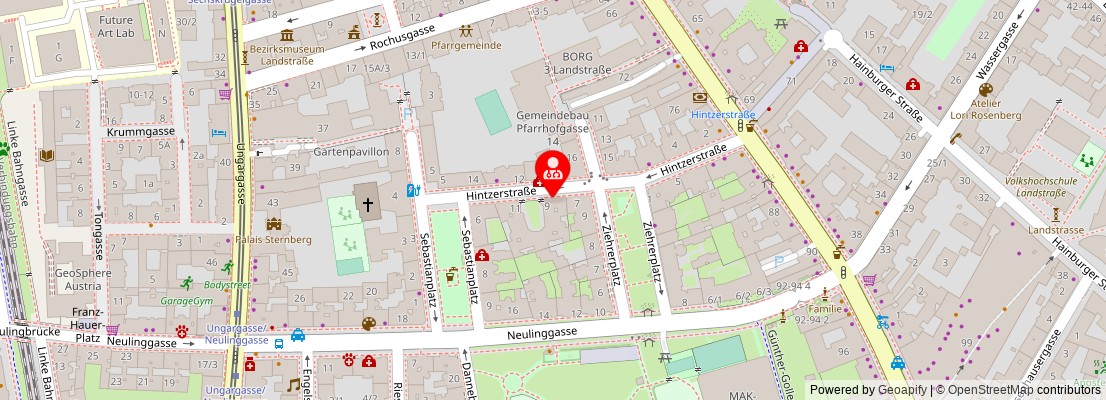 Street map section around the address