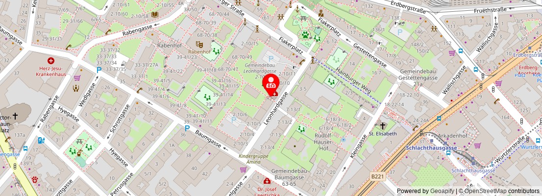 Street map section around the address