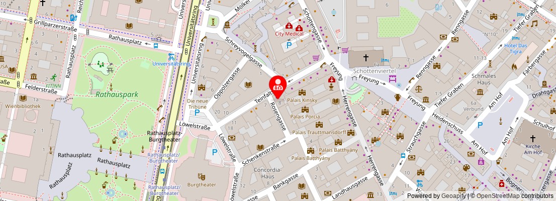 Street map section around the address