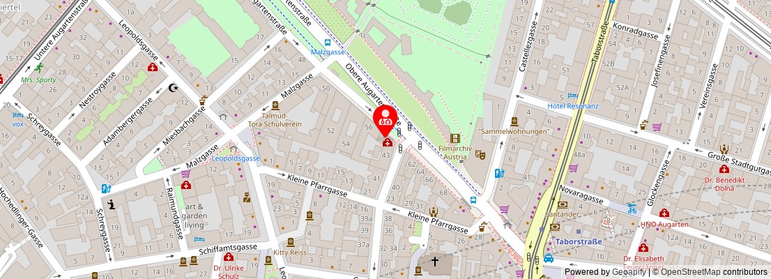 Street map section around the address