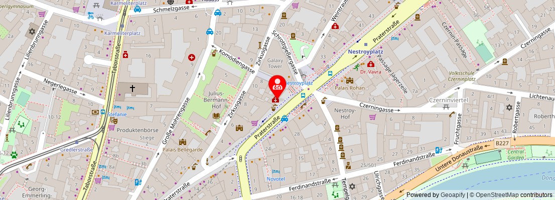 Street map section around the address