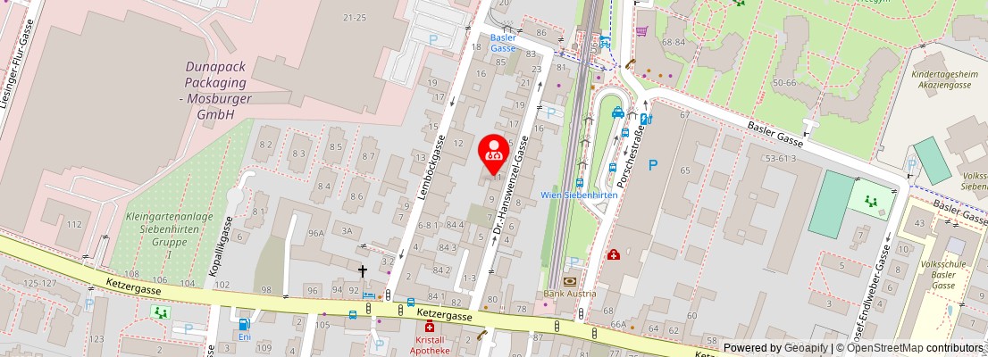 Street map section around the address