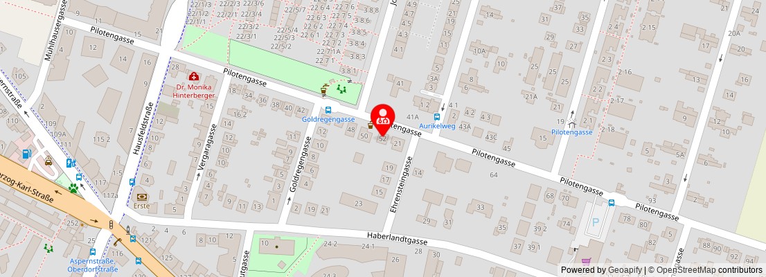 Street map section around the address