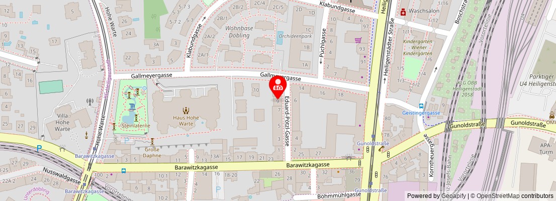 Street map section around the address