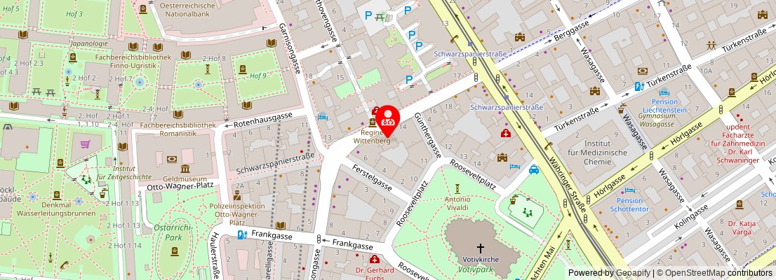 Street map section around the address