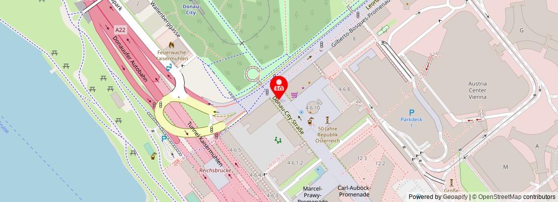 Street map section around the address