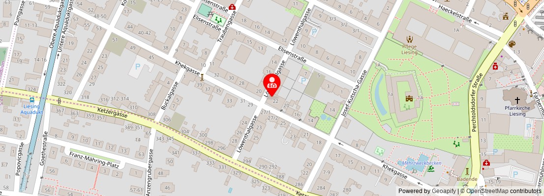 Street map section around the address