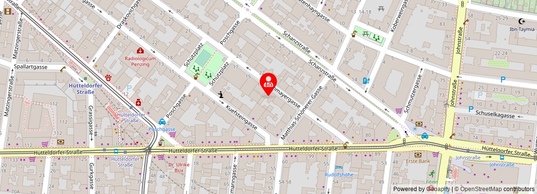 Street map section around the address