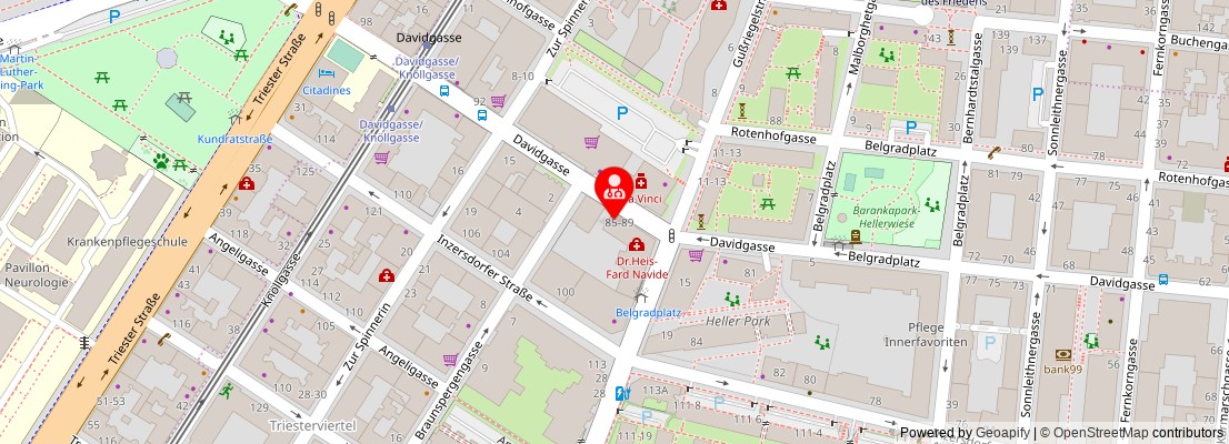 Street map section around the address