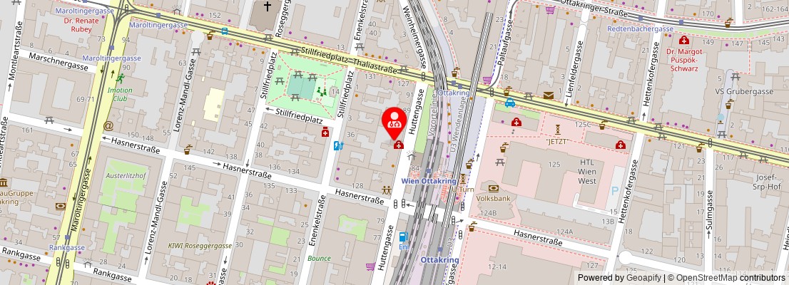 Street map section around the address