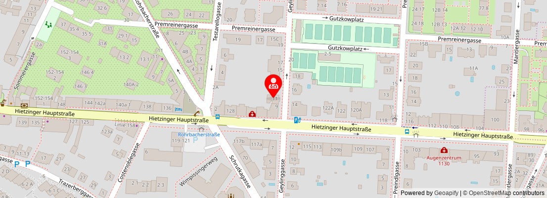 Street map section around the address