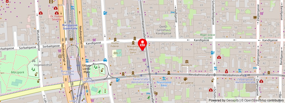 Street map section around the address