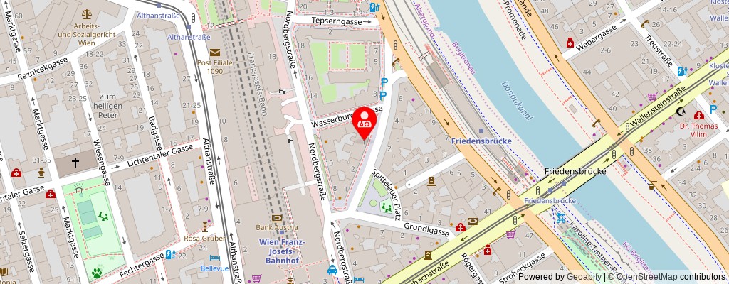 Street map section around the address