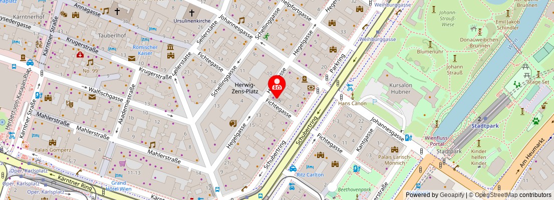 Street map section around the address