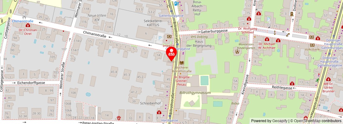 Street map section around the address