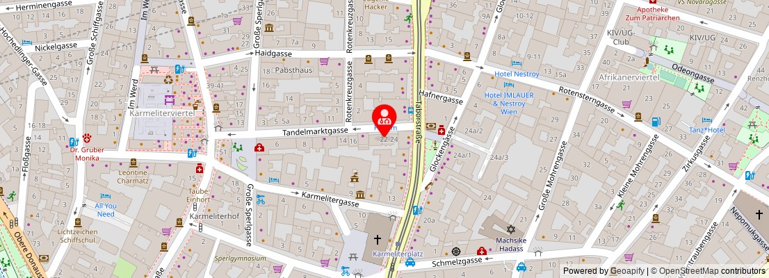 Street map section around the address