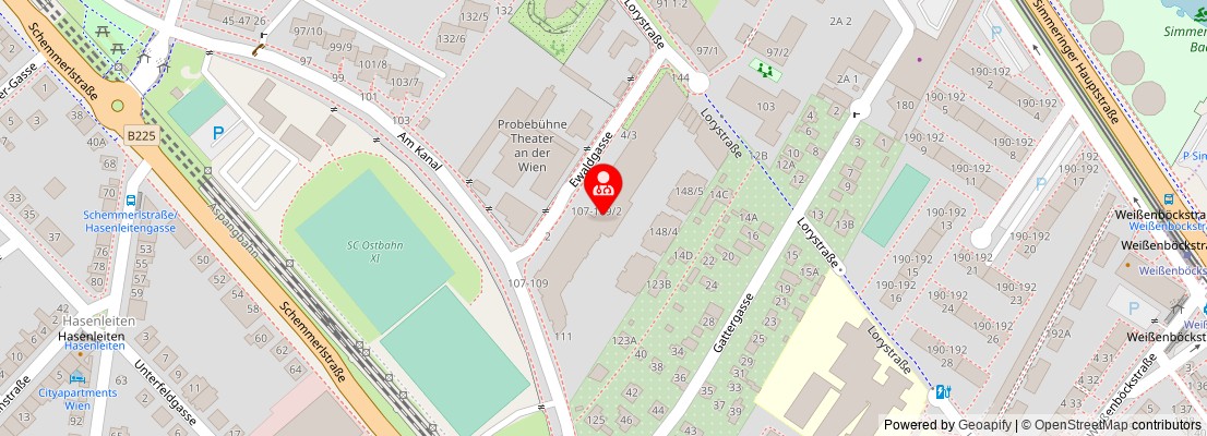 Street map section around the address