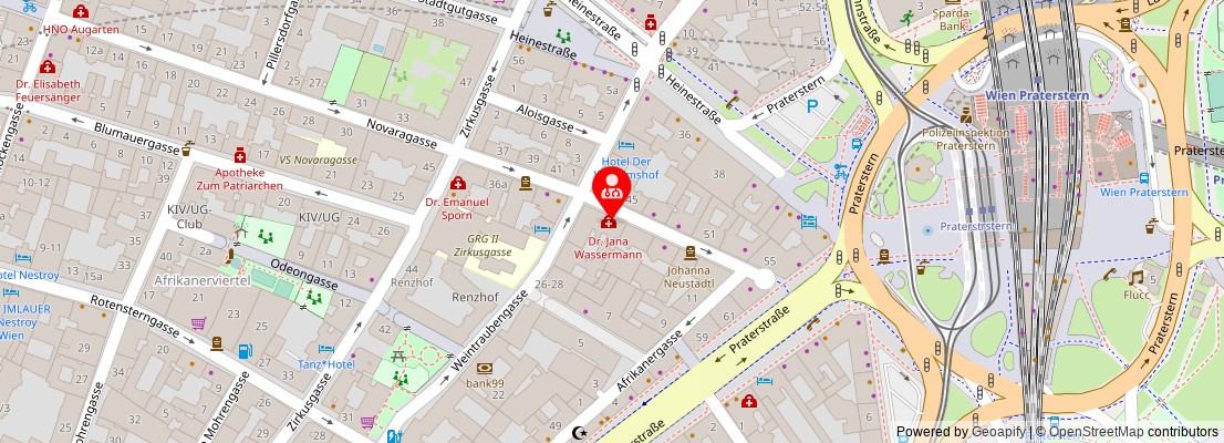Street map section around the address