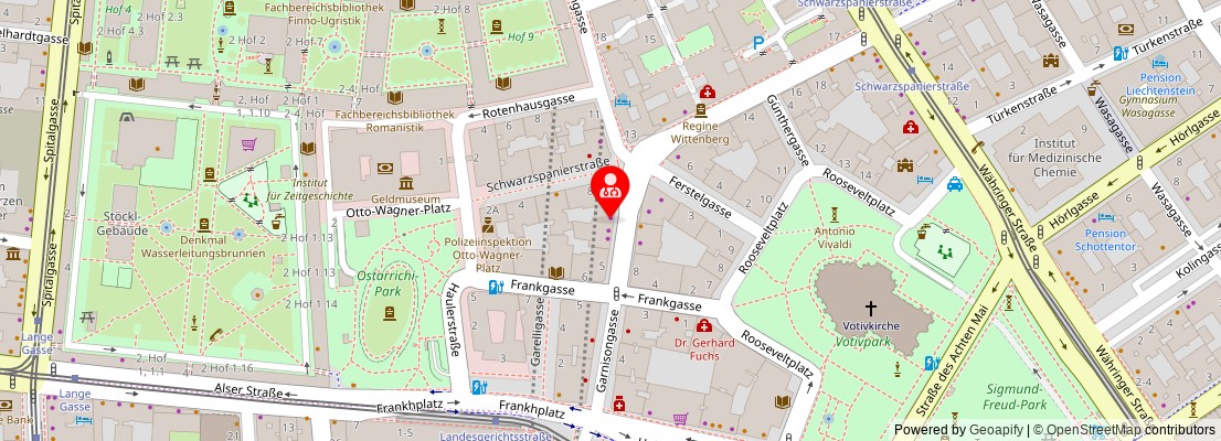 Street map section around the address