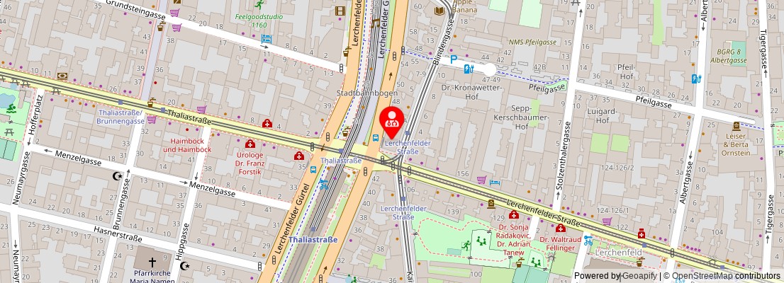 Street map section around the address