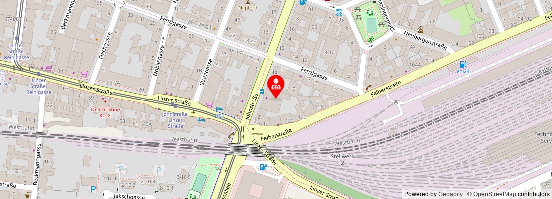 Street map section around the address