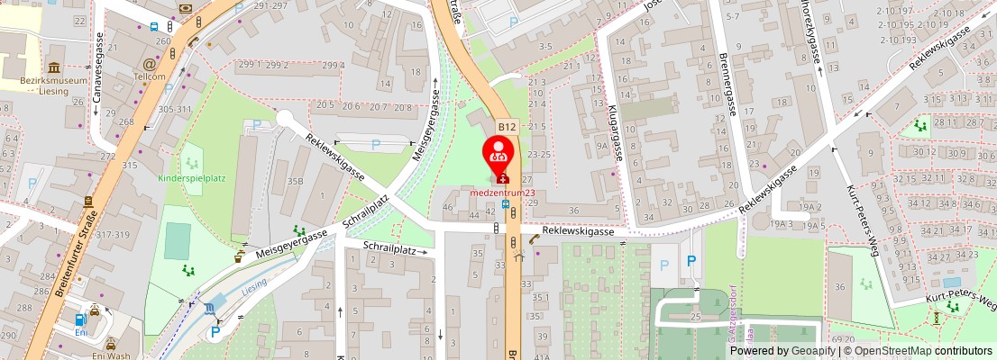 Street map section around the address