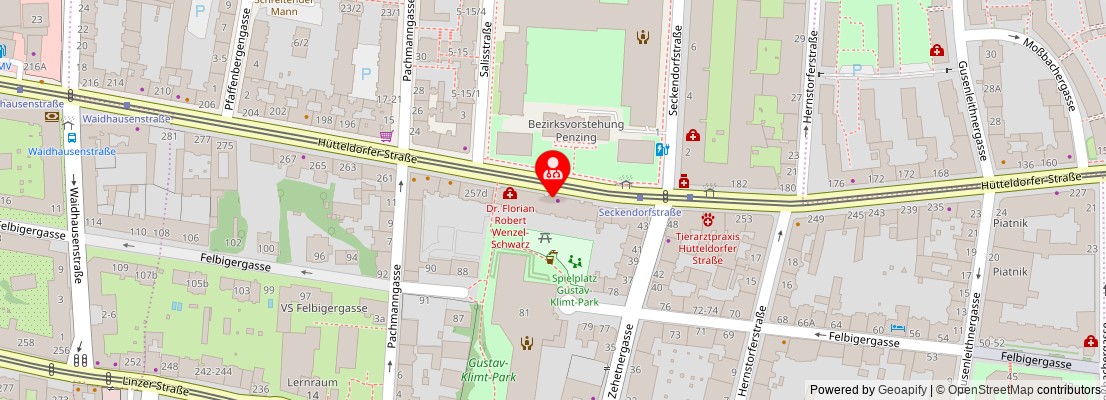 Street map section around the address