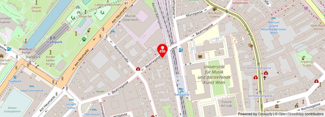 Street map section around the address