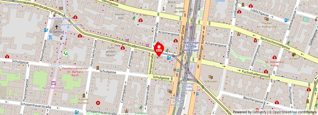 Street map section around the address