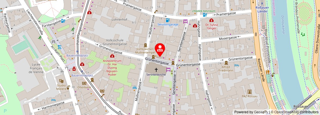 Street map section around the address