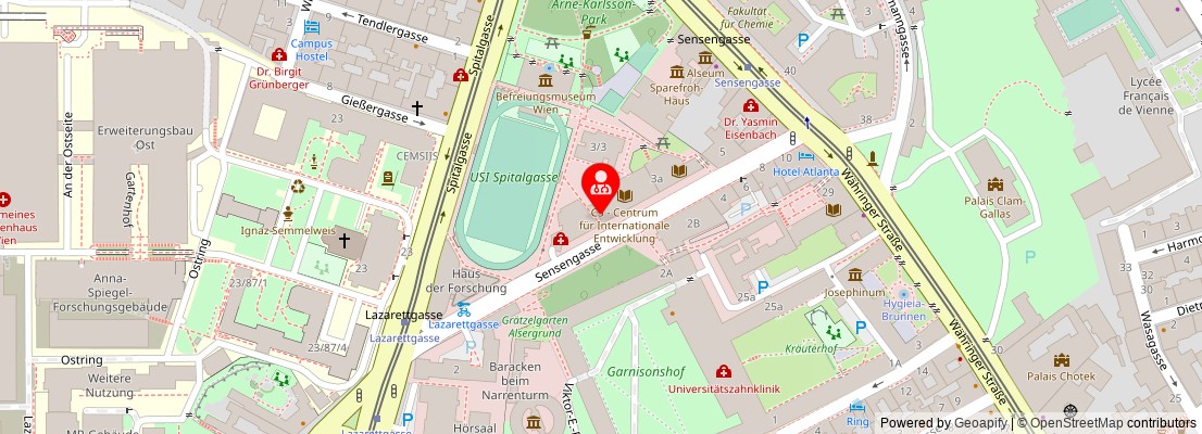 Street map section around the address