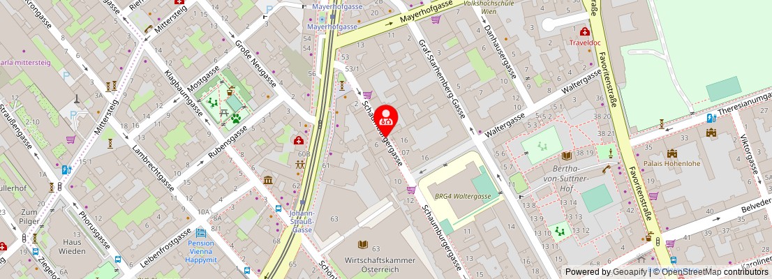 Street map section around the address