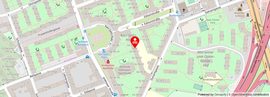 Street map section around the address