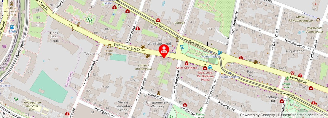 Street map section around the address
