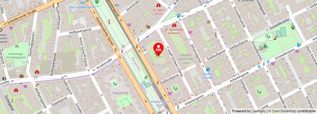 Street map section around the address